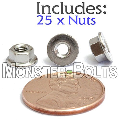18-8 Grade DIN 6923 A2-70 M5-0.80 Metric Stainless Steel Hex Flange Nuts 
