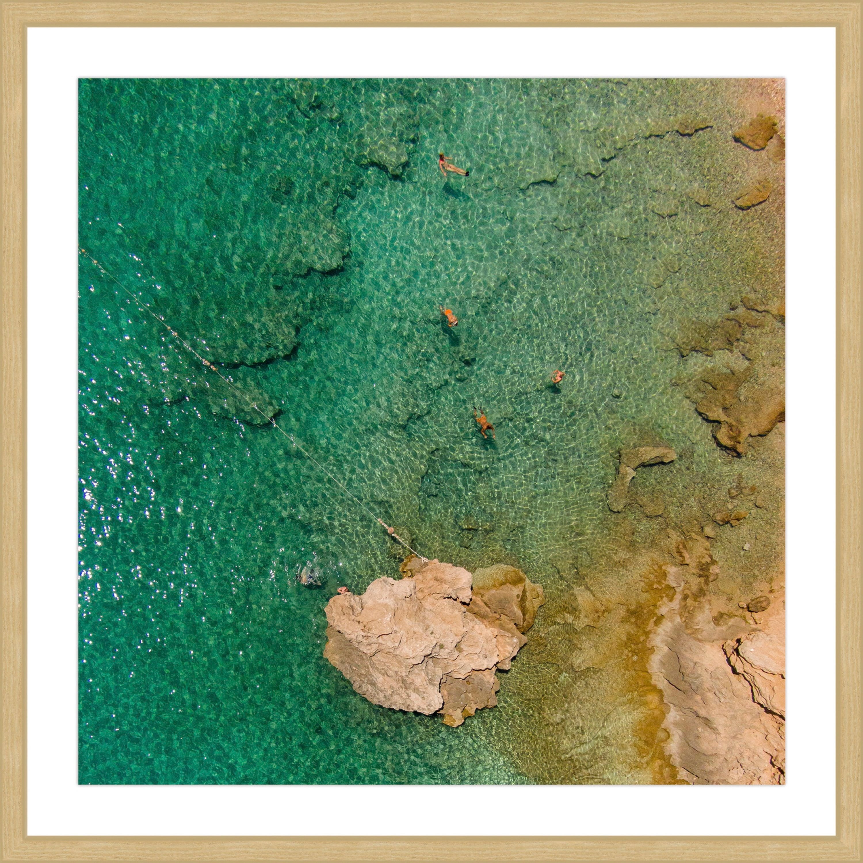 Marmont Hill "Green Waves" by Karolis Janulis Framed Painting Print