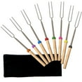 thumbnail image 3 of 8Pcs Marshmallow Roasting Sticks, Hot Dog wiener Roasting Sticks 11.8''-32" Stainless Steel Telescoping Barbecue Forks with Hop-pocket for Safe Campfire Bonfire Kids Camping, Skewers(8 Colors), 3 of 9