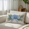 thumbnail image 3 of Hydrangea Flower Queen Size Pillow Cover, Pillowcase Protectors with Zipper, Breathable Decorative Throw Pillow Case Cover, Pastoral Blue Bow Floral Spring Lraf Pillow Shams for Couch Sofa 20x30Inch, 3 of 8
