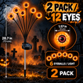 thumbnail image 2 of LOMYOLO Halloween Solar Eyeball Lights Outdoor, 2 Pack 12 LED Scary Swaying Eye Landscape Path Lights Waterproof Solar Garden Lights for Yard Lawn Walkway Patio Halloween Decorations Party Decor, 2 of 7
