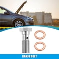 thumbnail image 2 of Unique Bargains 1 Pcs M12x1.5 Thread Turbo Brake Line Banjo Bolt with Copper Washers Single Banjo Bolt 31mm Length, 2 of 6