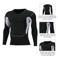 thumbnail image 5 of Men's Long Sleeve Compression Shirts, Stretch Sports Tights Short/Long Sleeves Sports Baselayer T-Shirts Tops, Athletic Workout Shirt, 5 of 5