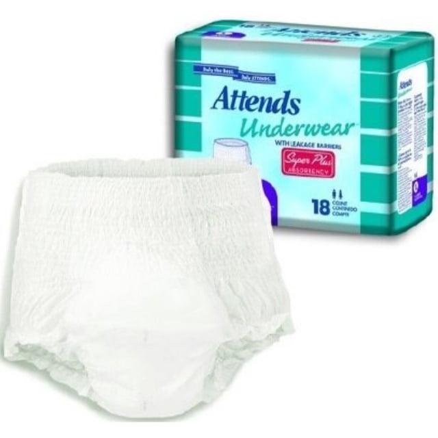 attends absorbent underwear pull on disposable heavy absorbency white x