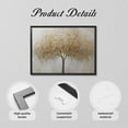 thumbnail image 6 of Aarocafa – Sleek Black Plastic Frame Golden Tree Canvas – Modern Edgy Decor with Scratch-Resistant Frame for Contemporary & Industrial Spaces – 12x16in – Black Frame, 6 of 7