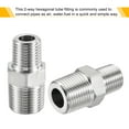 thumbnail image 4 of Uxcell 3/8x1/4 BSPT Male Thread Stainless Steel Hex Reducer Pipe Fitting 3 Count, 4 of 6