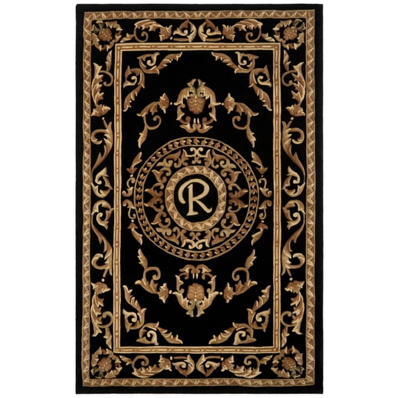 SAFAVIEH Naples Collection NA516R Handmade Black Rug