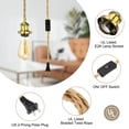 thumbnail image 3 of Unique Bargains 15.4Ft Pendant Light Cord Kit, Plug in E26 Socket Hanging Light with Switch Industrial Vintage Twisted Rope, Gold, 3 of 7