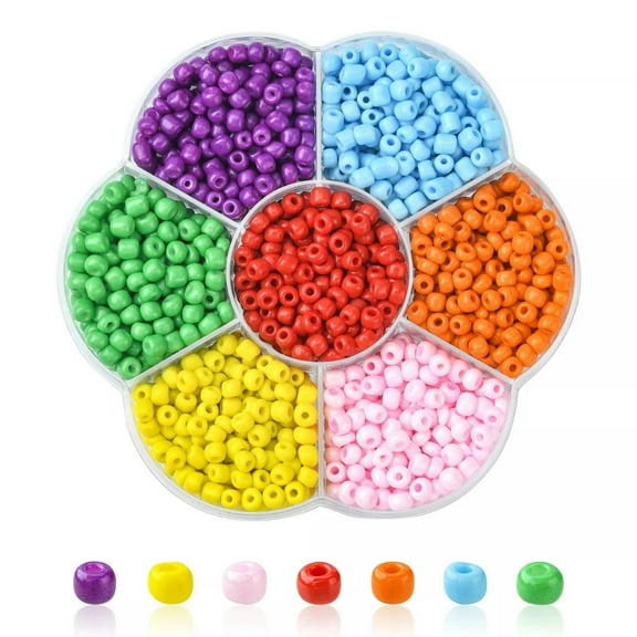 U8MO 7 Color Opaque 4mm Glass Seed Pony Spacer Beads for DIY Crafts Jewelry Making