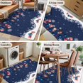 thumbnail image 5 of 3'x5' Area Rugs, Navy Blue Christmas Indoor Outdoor Area Rug for Living Room Bedroom, Xmas Balls White Snowflake Washable Bathroom Rugs Kitchen Floor Carpet Mats Home Decor Aesthetic, 5 of 8