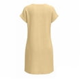 thumbnail image 4 of LIaqionyy Women's T Shirt Dress Short Sleeve Summer Casual Button down Crew Neck Sundresses Mini Dresses, 4 of 7