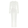 thumbnail image 7 of Riforla Women Long Sleeve Club Overalls Lace Bodycon Romper Party Jumpsuits Women's Jumpsuit White L, 7 of 7