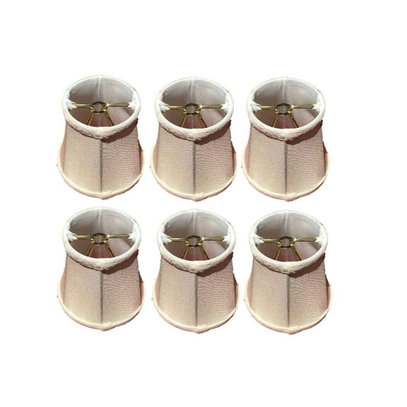 Upgradelights Eggshell Silk 3.5 Inch Mini Bell Clip On Chandelier Lampshade 2.5x3.5x3.5