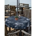 thumbnail image 2 of Outdoor Tablecloth with Umbrella Hole for Patio/Picnic/Party/Camping, Nautical Ship Waterproof Table Cloth Round Cover Washable, Farmhouse Blue Ocean Lighthouse Mountain (Dia 54"), 2 of 8