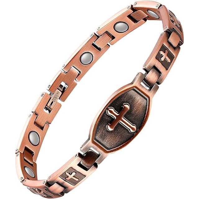 Pulseras de cobre puro para mujer, pulseras magnéticas de cobre efectivas para mujer, regalos de joyería de cobre curativo Rojo Verde Cocina, Decoración y Otros
