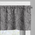 thumbnail image 3 of Ambesonne Abstract Valance Pack of 2, Leaves Ornate Flora, 54"X18", Black White, 3 of 5