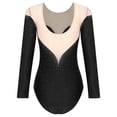 thumbnail image 4 of Kaerm Women Rhinestone Gymnastics Leotard Long Sleeve One Piece Ballet Gymnastics Dance Leotard Black XXL, 4 of 6