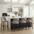 thumbnail image 2 of Vknow Furniture Modern Curved Back 4-Piece Counter Height Bar Stools, Upholstered Kitchen Bar Stools with Footrest for Kitchen Island and Dining Room,Taupe, 2 of 9