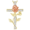 thumbnail image 1 of Cadenas de Cruz y Rosa RoseGrace01 1Pza Oro Collar Cruz/Rosa Dije 2x3cm Metal. High Monaco MXRAE-001, 1 of 5