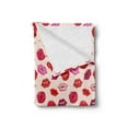 thumbnail image 2 of Kiss Soft Flannel Fleece Throw Blanket, Repetitive Woman Lips in Warm Toned Listicks, Cozy Plush for Indoor and Outdoor Use, 60" x 80", Pale Rose and Multicolor, by Ambesonne, 2 of 5