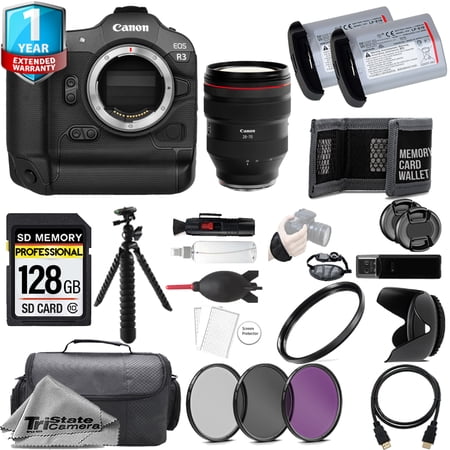 Canon EOS R3 Mirrorless Camera with 28-70mm f/2 L USM Lens+ 128GB + Extra Battery+ 3 PC Filter- Accessory Kit