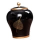 thumbnail image 5 of Tarro de jengibre de cerámica, jarrón decorativo de cerámica para el hogar, contenedor para almacenar alimentos. Negro, 5 of 9