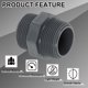 thumbnail image 3 of Uxcell 6Pcs PVC Nipple Thread Coupling Adapter Connector, G1-1/4 x G1-1/4 Male PVC Pipe Fitting, Plumbing Coupling for Home, Industrial, Agricultural, Gray, 3 of 6