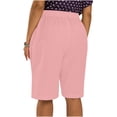 thumbnail image 5 of Vhkiploz Plus Size Summer Linen Board Shorts for Women's Wide Leg Beachwear Bermuda Shorts Solid Color Everyday Running Shorts with Side Pockets, 5 of 9