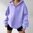 thumbnail image 5 of Womens Oversized Quarter Zip Hoodies,Comfy Long Sleeve Sweatshirts,Casual Loose Fit Fall Fashion Clothes For Daily，Workout & Travel S, 5 of 5