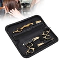 thumbnail image 3 of Tijeras De Corte De Pelo Doradas, Tijeras De Alta De Acero Inoxidable, Barbería Profesional Para Uso Doméstico Para Peluquería, 3 of 7