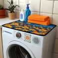 thumbnail image 3 of ZIATUBLES Washing Machine Top Dust Cover Washer and Dryer Top Protector Mat for Laundry Room Versatile Home Kitchen Decor Accessories, 24 x 19.7 Inch, Daisy Midnight, 3 of 7