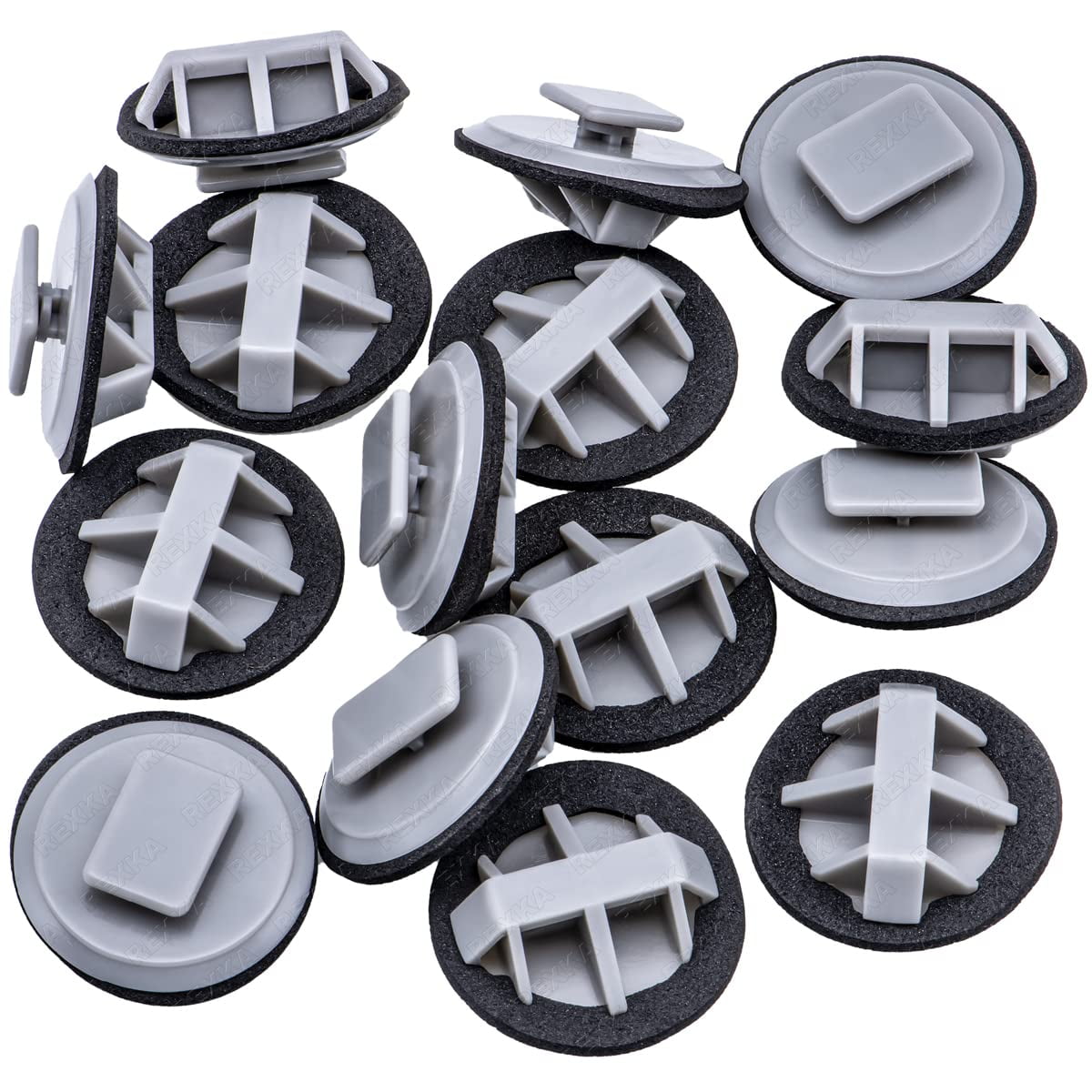 Rexka 15pcs Rocker Molding Clip Gray Nylon for BP4L-51-SJ3 Mazda 2