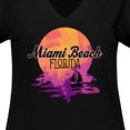 thumbnail image 4 of Inktastic Miami Beach Florida Vacation Sunset Women's Plus Size V-Neck T-Shirt, 4 of 5