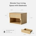 thumbnail image 2 of EYYTHUNG Rattan Floating Nightstands with Drawer Set of 2, Small Wall Mounted Rattan Cabinet, Modern Floating Bedside Table, Open Shelf Storage, Natural Oak, 2 of 9