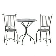 Zingz and Thingz 3 Piece Patio Bistro Set in Black
