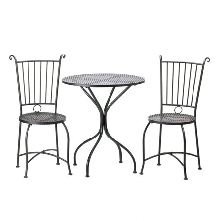 Zingz and Thingz 3 Piece Patio Bistro Set in Black
