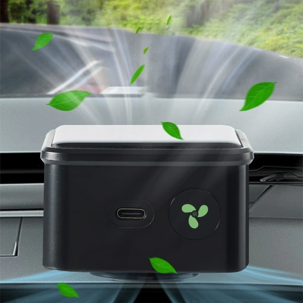 Purificador solar de aire para coche - Generador de iones negativos de 1500W • Eliminador de olores y contaminantes • Alimentado por USB • 8x7x9,5 cm