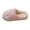 Pink, variant on Pink Plush Fleece-Lined Slip-On House Shoes For Women, Non-Slip Bottom And Comfortable Fit Ideal For Lounge And Quick Errands