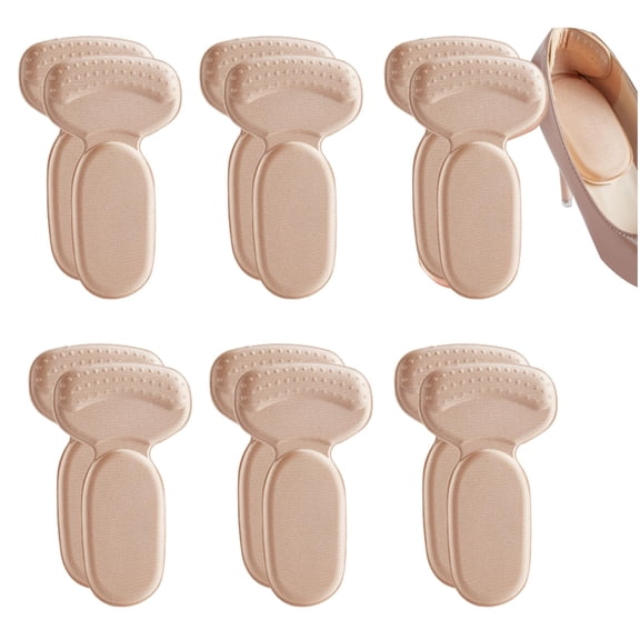 6Pairs Heel Pads Heel Grips Liner for Loose Shoes, 2026 New Back Heel Cushion Pads, Ultra Soothing Anti-Slip Heel Liners Soft Cushion Heel Protector Pads for Women Men Shoes