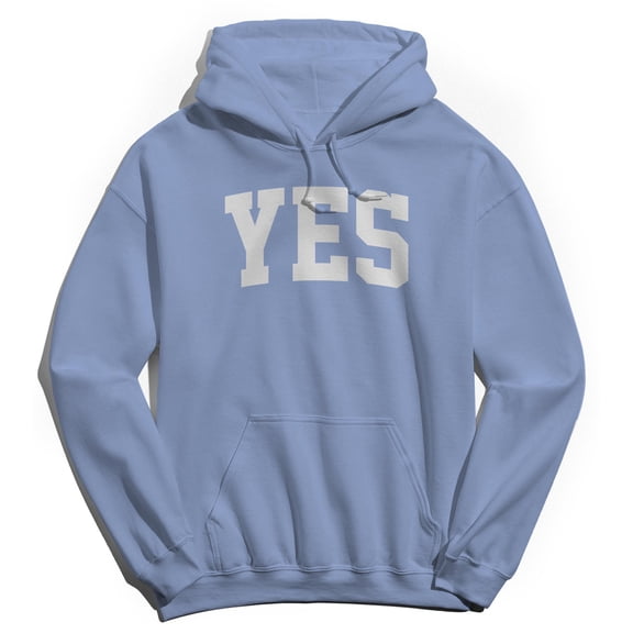 Yes Graphic Light Blue Men's Cotton Pullover Hoodie