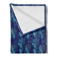thumbnail image 2 of Tropical Soft Flannel Fleece Throw Blanket, Exotic Endemic Flower with Leaves and Bloom Petals in Blue Shades, Cozy Plush for Indoor and Outdoor Use, 60" x 80", Blue Pale Blue and Pink, by Ambesonne, 2 of 5