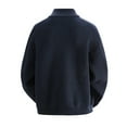 thumbnail image 3 of Jackets for Men 2025 Fall Winter Loose Casual Long Sleeve Stand Collar Zip Up Jacket Knit Cardigan Outerwear Coat, 3 of 6