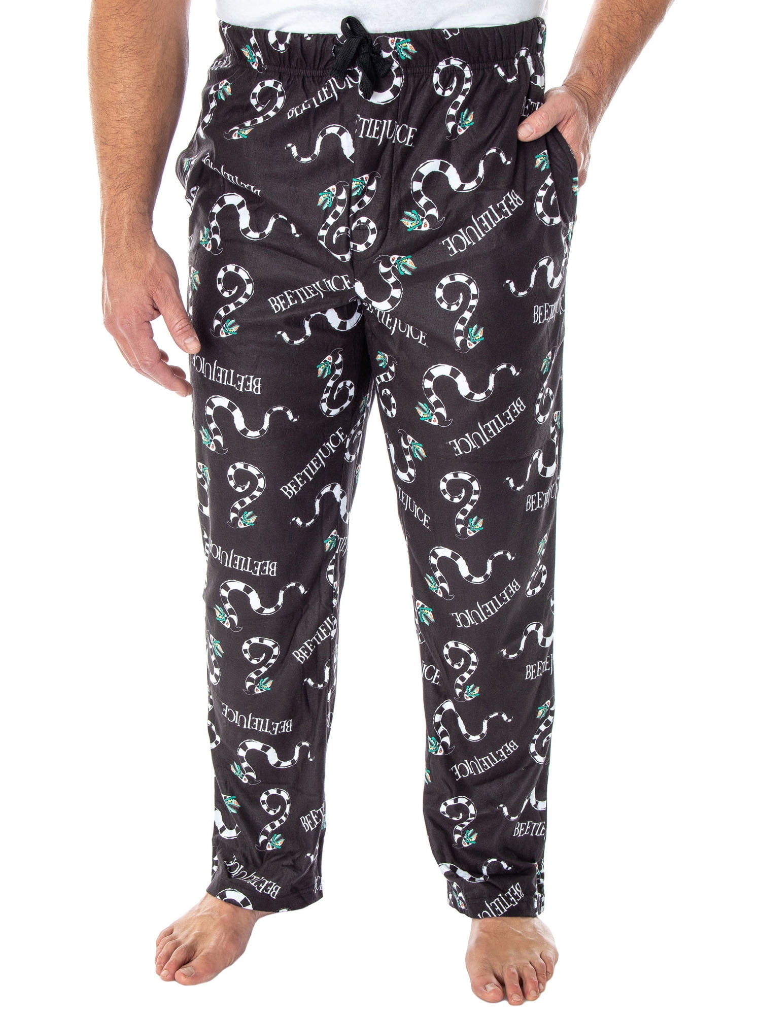 Beetlejuice Men's All-Over Print Sandworm Pattern And Logo Lounge Sleep Pajama Pants Sleepwear
