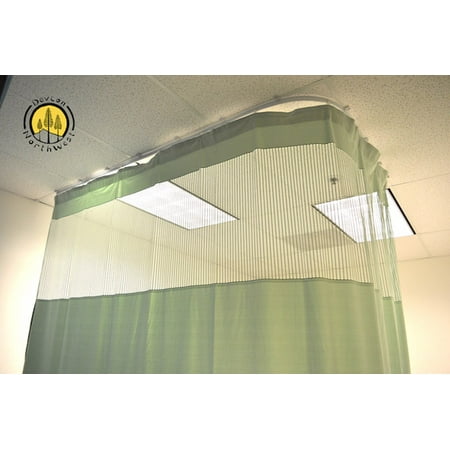 Cubicle Curtain Track DevLon NorthWest Medical Curtains Privacy Hospital Cubicle Curtain With Flexible Track 10 Foot W x 9.3 Foot H Light Green ()