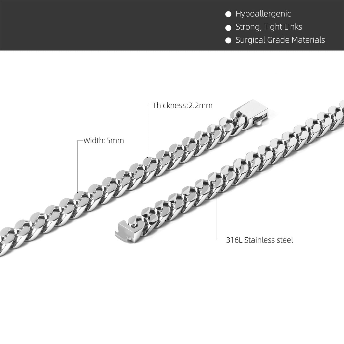 Italian Solid 18k Gold Over 925 Sterling Silver Chain Necklace for Men Women, 3.5mm, 5mm Diamond Cut Cuban Link Chain, Sturdy & Shiny & Not Easy to Fade & Comfortable 16 18 20 22 24 26 Inch
