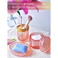thumbnail image 3 of Juego de accesorios de baño LaMarriti, 5 piezas, cristal transparente, color rosa, 3 of 6