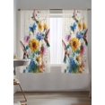 thumbnail image 5 of Sheer Curtains 72 Inches Long, Hummingbird Semi Sheer Curtains Light Filtering Window Treatment, Spring Vintage Oil Painting Sunflowers Beige Privacy Voile Drapes for Living Room Bedroom 52x72 Inch, 5 of 7