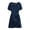 Dark Blue, variant on Korean Version Of The Real Big Size Mm Casual Commute In The Long Denim Pullover Short Sleeve Dress Female