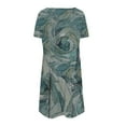 thumbnail image 5 of SMihono Robe d'Été Boho pour Femmes Grande Taille Mode Femmes Décontractée Col Rond Imprimé Manches Courtes Robe avec Poche, 5 of 5