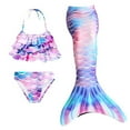 thumbnail image 3 of 3pcs Kids Girls Swimsuit Bathing Suits Kids Tails for Swimming Bikini Fish Tail Set Gift for Girls for Kids Girl 12-13 Years, 3 of 9